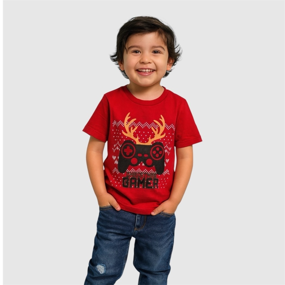 ADTN Red Christmas Gamer T-Shirt 4